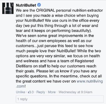 nutribullet statement